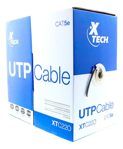 Cable Utp Cat5e Lan Caja 305m Xtech Gris Caja 305 Mts