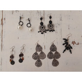 Lote Aros Negro Canutillos Metal India Style Hindú Rapsodia