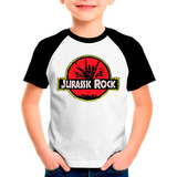 Camiseta Raglan Jurassic Park Rock Infantil