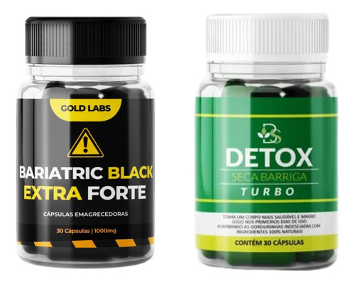Kit Lipo Black Extra Forte + Detox Seca Barriga Turbo