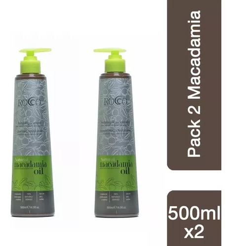 Rocco® Pack Shampoo Macadamia Sin Sal 500ml + Acondicionador