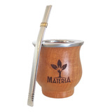 Mate De Madera Algarrobo Virola De Acero Grabado Mayorista 