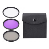 3 Filtro Lente 49mm Cpl Polarizador Fld Uv Camera Canon Sony