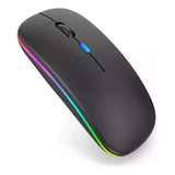 Mouse Sem Fio Recarregável Elegante Click Silencioso Led Rgb