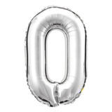 Balão Numeros Metalizado Prata ( 01 Metro )