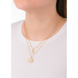 Juego De Collar Doble  Con Perlas Cream Y Aretes Perla Cream