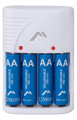 Cargador De Baterías Aa / Aaa / 9v / Ni-cd / Ni-mh Mc-210