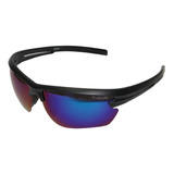 Gafas Polarizadas Maruri Dz6624 Con Revestimiento De Espejo Y Funda, Color Negro, Marco Negro, Lente Negra, Color Azul