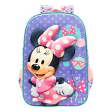 Mochila De Costas G Minnie Disney 3d Lilás - Xeryus 10952