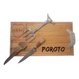 Set Asador Tabla Madera Parrillero Xeneiza Garra Toro Laser