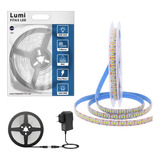 Luminario De Fita Ultra Led 2835 5m 240 Smd/m 12v Ip20 Super Brilho Branco Quente Com Fonte Alimentaçao