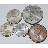 Moneda Lote 50 Ore Norge 1976 5 Ore Norge 1979 25 De 1977 10