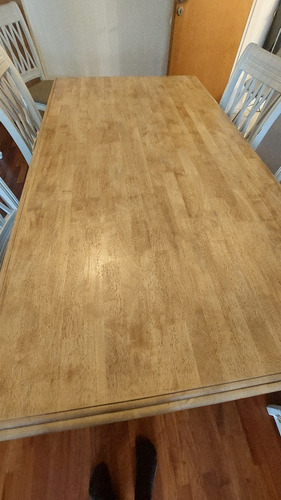 Mesa Comedor Madera Lijada Con Patas Torneadas Hermosa 