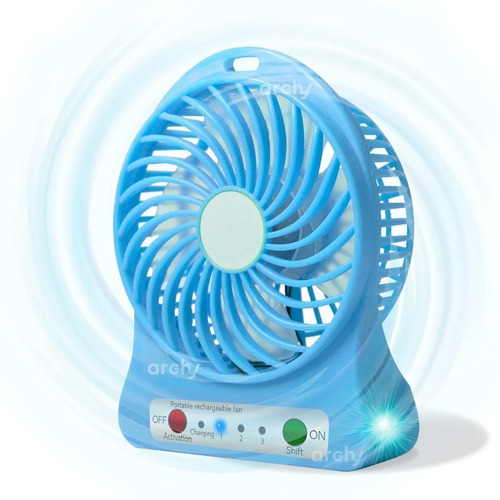 Mini Ventilador Portatil Escritorio 3 Velocidades Recargable