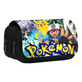 Estuche Escolare De Lápices Pokemon, 10x Pegatinas Gratis