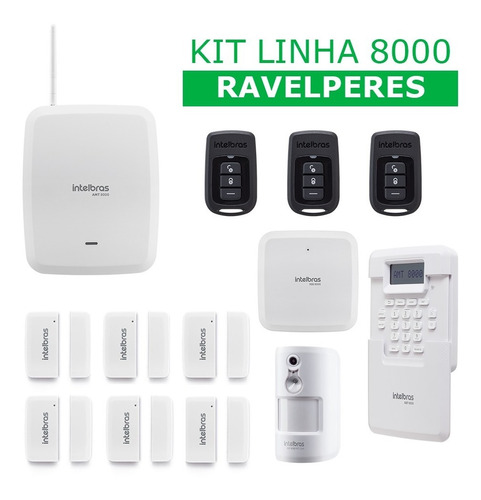 Kit Completo Central Intelbras Amt 8000 Controles Ravelperes