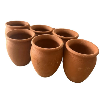 Vaso Grande Cantarito De Barro 24 Vasos 1 Litro Marrón Claro | Envío gratis
