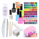 Kit Completo Inicial De Uñas Semipermanentes Uv Cabina