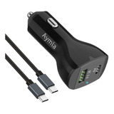 Cargador De Coche Usb C De Carga Súper Rápida, Aymla 60w/45w