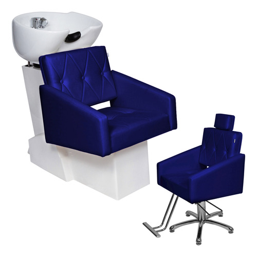 Kit Lavatório + Cadeira Poltrona Fixa Diamante Para Salão