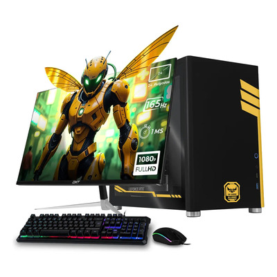 Pc Gamer Completa Xtreme Pc Gaming Asus Tuf Nvidia Geforce Rtx 5060 Amd Ryzen 5 5500 16gb Ssd 1tb Monitor 24 165hz Wifi Black Gaming 1080p, Estudios Y Multitarea 16 Gb