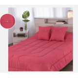 Cover Tusor Supersuave Botones Con Almohadones Coral Queen