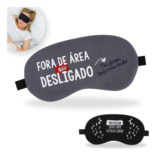 Máscara De Dormir Tapa Olhos Sem Luminosidade Durma Bem Cor Preto/cinza Fora De Área