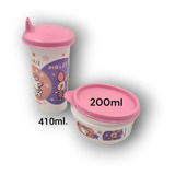 Set Lunch Disney Vaso Y Mini Tupper Decorado Baby Piglet 