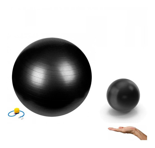 Kit Bola De Pilates Suíça C/ Bomba 65cm + Bola Overball 25cm