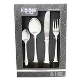 Set Cubiertos Silver 24 Piezas 2,5 Mm Keep