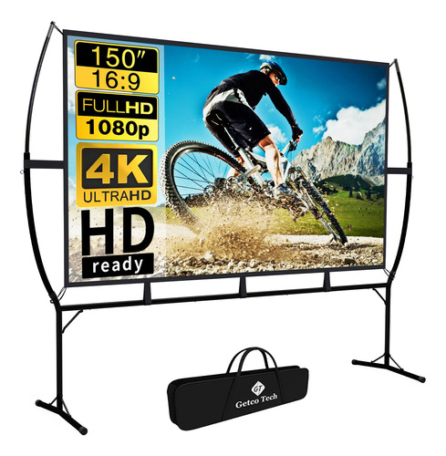 Pantalla Para Proyector 150 Pulgadas 16:9 4k Hd Con Pie