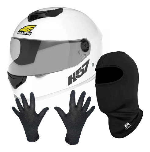 Casco Moto Cerrado  Hawk H57 Blanco + Kit Invierno 6c Avant