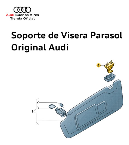 Soporte De Visera Parasol Audi Tt 2017 Al 2021 Foto 3