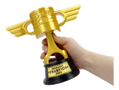 Copa Pistón De Cars, Color Dorado, Trofeo Personalizado 20cm