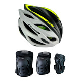 Kit Protecciones Patinaje Rodilleras Coderas Guantes Casco