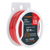 Cable Primario Calibre 18 Rollo 12 M Rojo Truper 101089