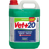 Desinfetante Bactericida Fungicida Vet+20 - Herbal 5 Lt