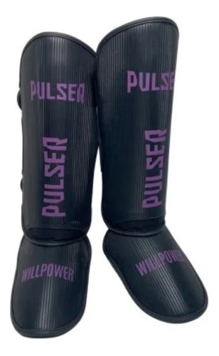 Caneleira De Proteção Mma Muay Thai Preto+roxo 20 Mm Pulser