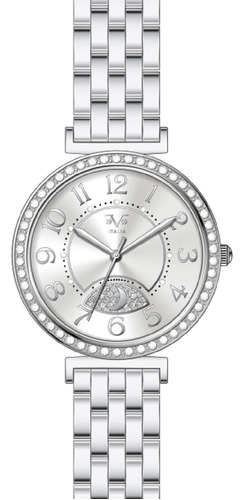 Reloj De Mujer V1969 Italia 1121-32 Plateado Con Números