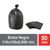 50 Bolsas Negra Para Basura 110x120 Contenedor De 120lts