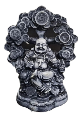 Figura Resina P/ Acuario Buda Árbol De La Fortuna 18x16cm 