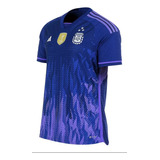 Camiseta Argentina Violeta Parche Campeon Mundial, 100% Orig