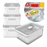 Kit 4 Organizadores Clear Fresh 2,2l Com Cesto Of 450 Ou