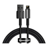 Cable Baseus Usb-a / Lightning Carga Rápida 1m Tungsteno Color Negro