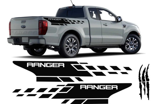 Stickers Franja Lateral Para Batea Ford Ranger Pick Up 3 Pzs