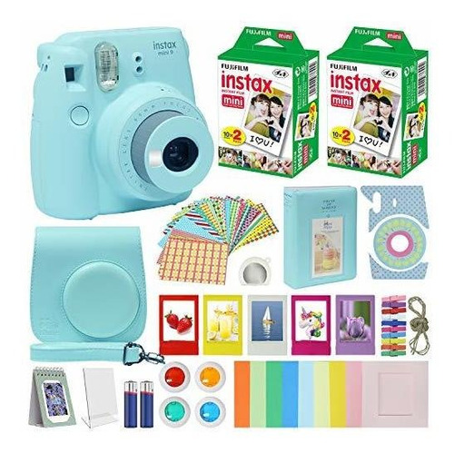 Camara Instantanea Fuji Instax Mini 9 Azul Hielo Con Estuche