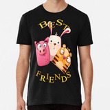 Remera Best Friends Team Pig Tiger And Rabbit Cartoon Algodo