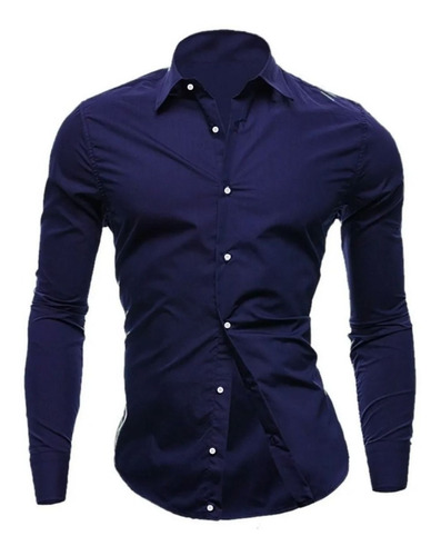 Camisa Social Manga Longa Luxo Slim Fit Microleve Não Amassa