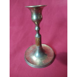 Candelabro Bronce Y Madera Antiguo