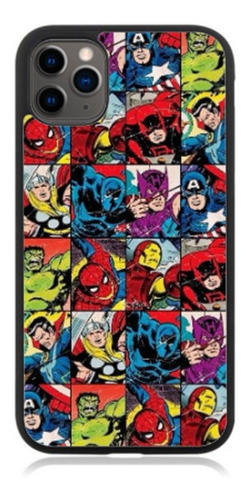 Funda Protector Para iPhone Heroes Marvel Amigos Collage